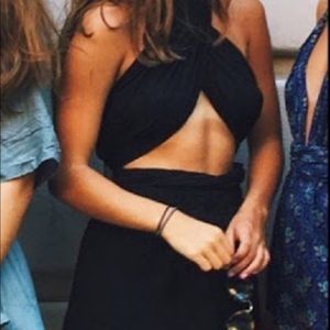 NWT LF Oneway Black Pleated Multi way Romper, size small